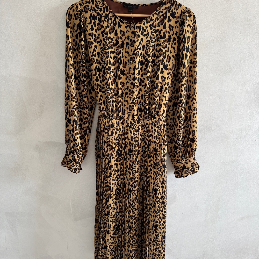 J. Crew - Leopard Print Long Sleeve Dress - Size 4 (NWT)